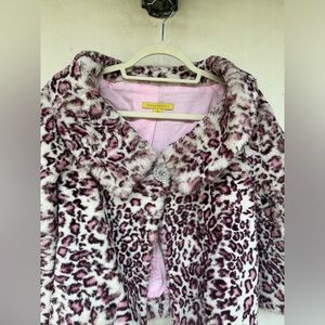 Carlisle faux pink animal fur coat